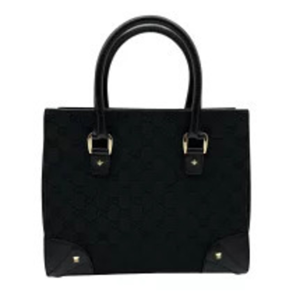 Gucci GG Canvas Shoulder Bag Black Leather